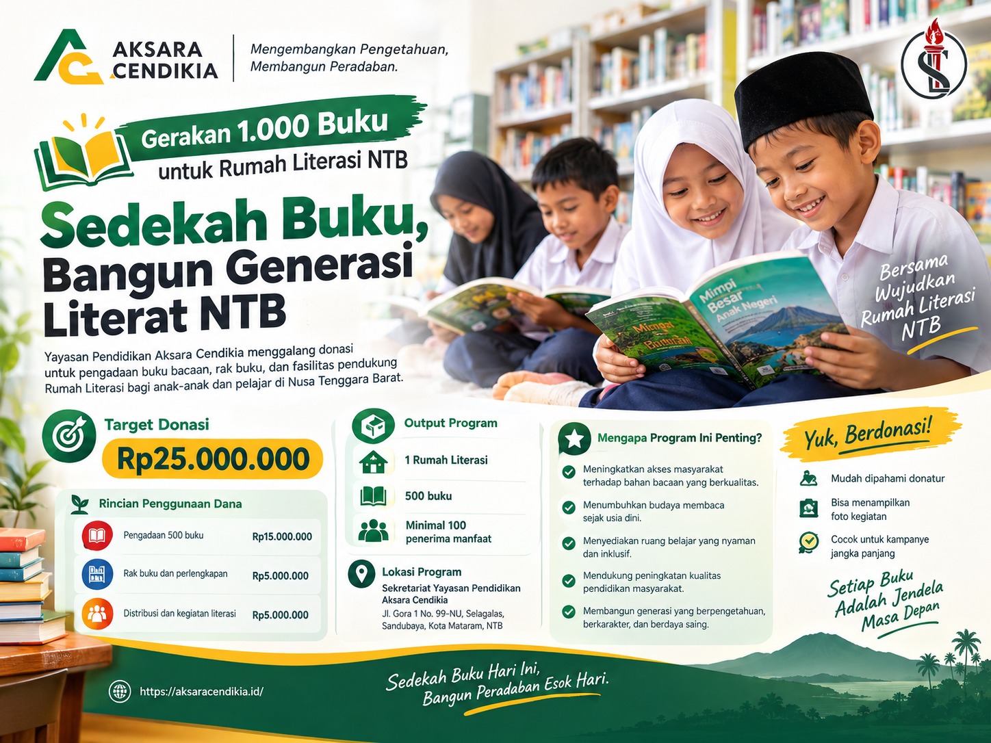 Sedekah Buku, Bangun Generasi Literat NTB